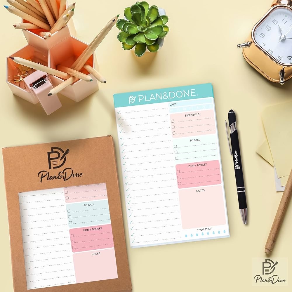 DOIFY Daily To Do List Notepad -70 Thick Sheets With Pen, 7 x 10 inches